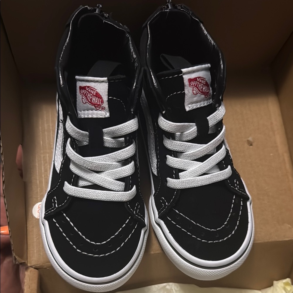 Vans Kids Black and White High-Top Sneakers